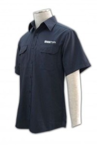 R076 訂造短袖恤衫  設計恤衫款式  雙胸袋 訂購團體制服襯衫  恤衫製衣廠HK